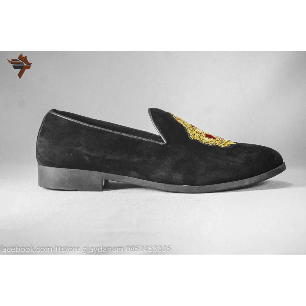 Giày Lười Da Nam - Chất Nỉ Nhung - Bảo Hành 12 Tháng - GL36D