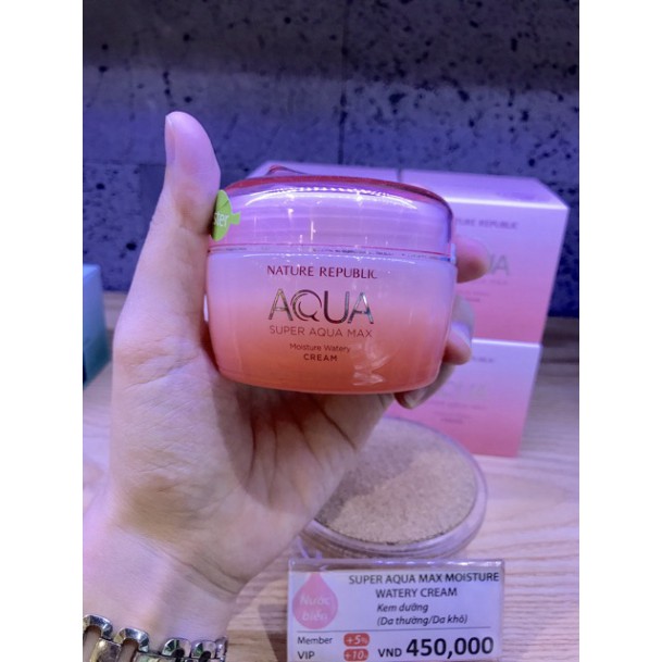 Kem dưỡng dành cho da khô Nature Republic SUPER AQUA MAX MOISTURE WATERY CREAM