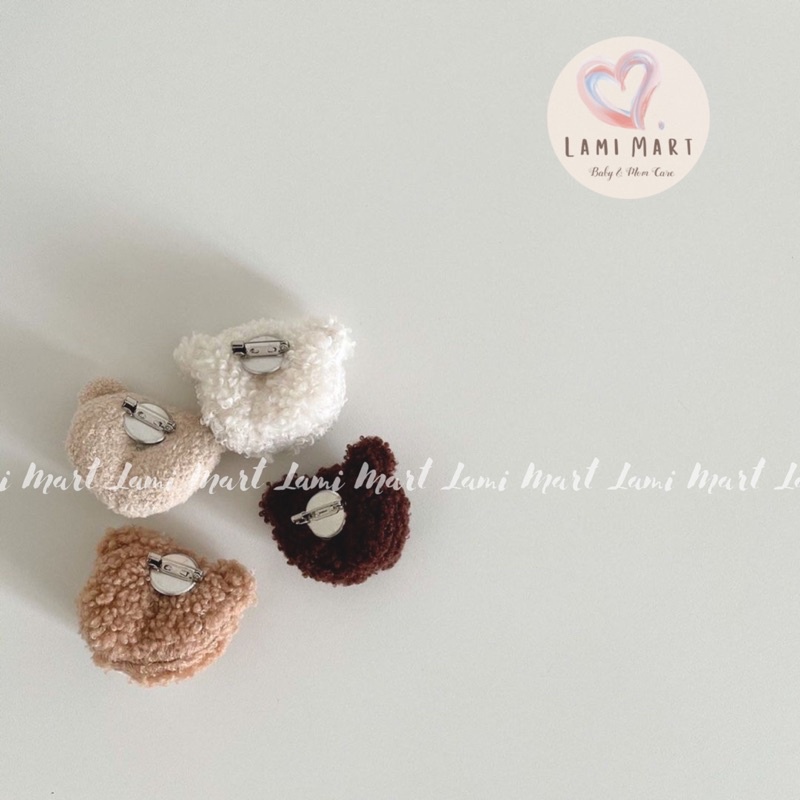 KẸP GHIM GẤU KẸP TRANG TRÍ QUẦN ÁO, CHUN TÓC CHO BÉ Madeinkorea