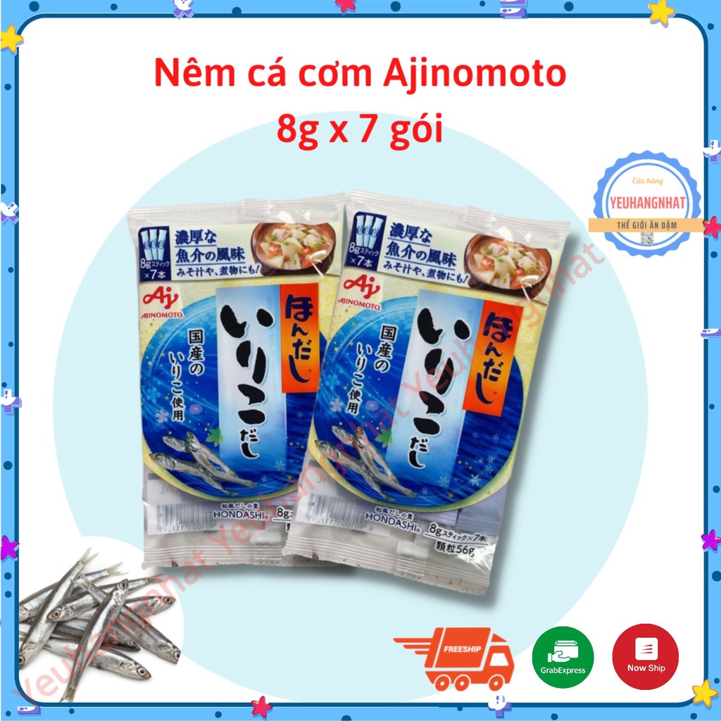 [NHẬT BẢN] Hạt nêm cá cơm Ajinomoto 56g Nhật Bản chia túi nhỏ mẫu mới