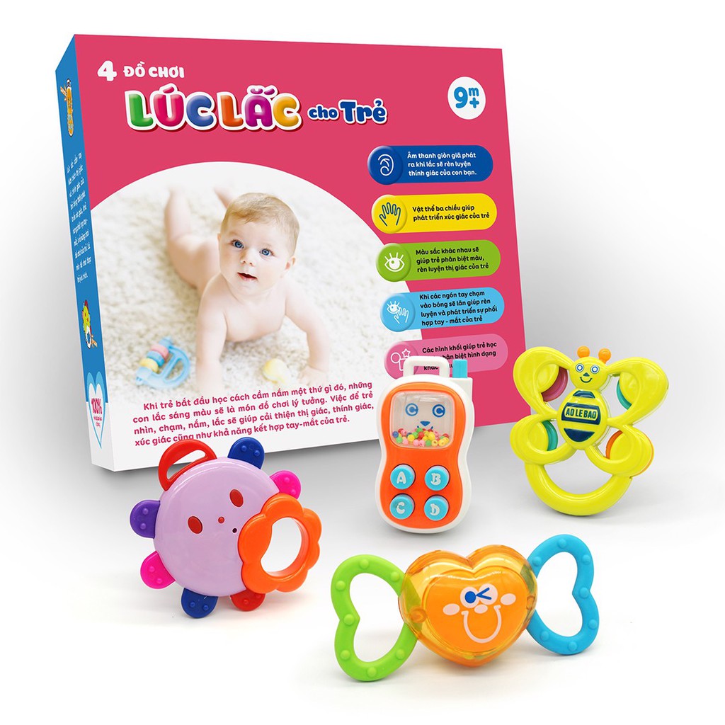 Đồ Chơi Duka: Combo: 4 Đồ Chơi Lúc Lắc Cho Trẻ DK580012