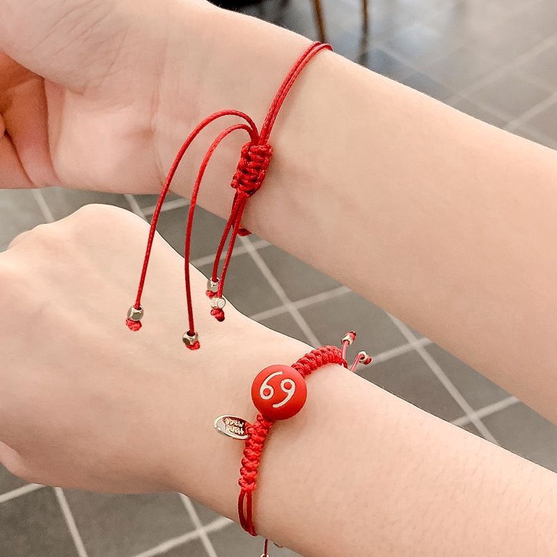 XiaoboACC Vòng tay dây bện mặt hình 12 cung hoàng đạo tùy chọn phong cách Hàn Quốc dễ thương cho các cặp đôi | BigBuy360 - bigbuy360.vn