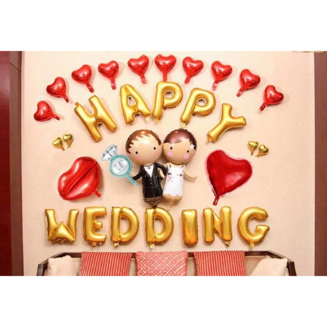 Set bóng nhôm trang trí phòng cưới 2