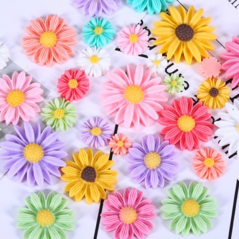 Set 10 Phụ Kiện Làm Đồ Trang Trí Thủ Công Hình Hoa Cúc