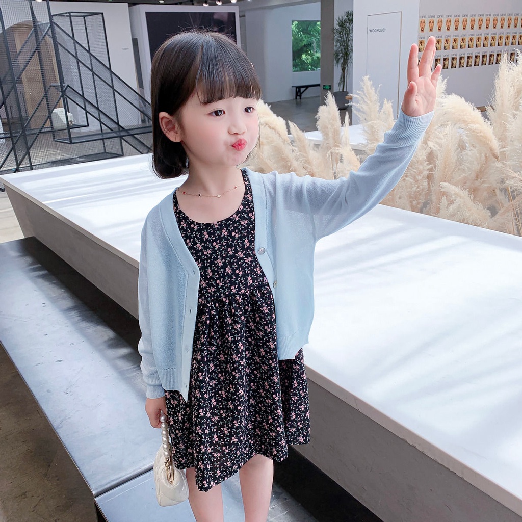 [Hàng Mới Về] Áo Dệt Kim Mỏng Có Mũ Trùm Thoáng Khí Thoải Mái Phong Cách Mùa Hè Cho Bé Gái