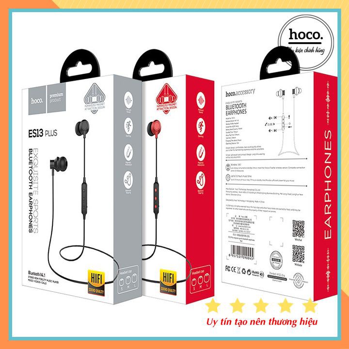 Tai Nghe Thể Thao Bluetooth Thể Thao Có Dây V4.1 Có Mic Hoco ES13 Plus Chính Hãng