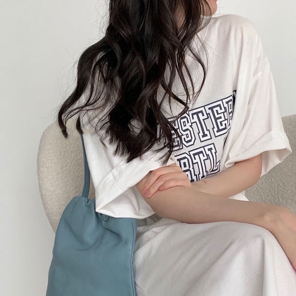 Đầm Ngủ Dài Qua Gối Tay Ngắn Phong Cách Hàn Quốc Thời Trang Mùa Hè Xinh Xắn Cho Nữ