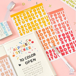 Sticker Infeel.me bảng chữ cái alphabet và số phông chữ tròn dễ thương