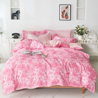 Bộ chăn ga và vỏ gối cotton poly mẫu hoa hồng