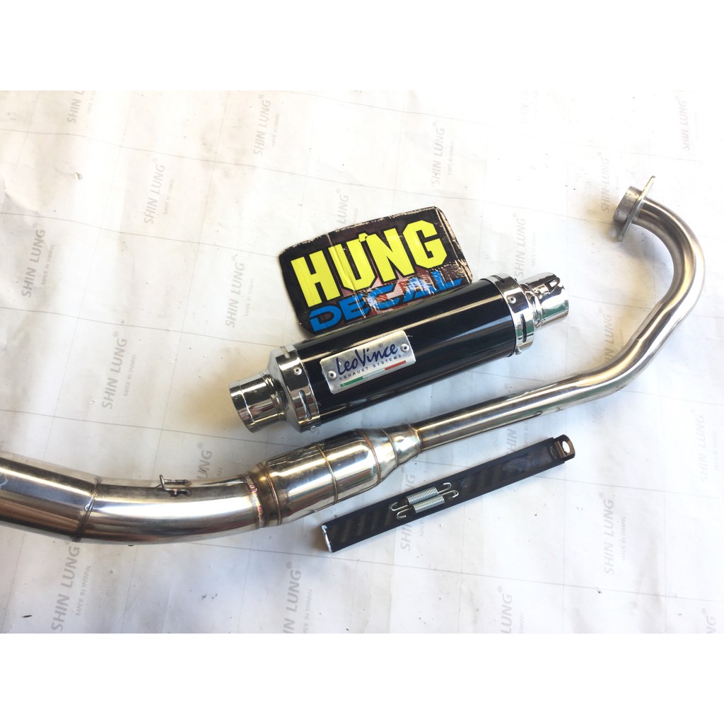 Pô leovince ĐEN cổ bầu hơi inox exciter, winer, sonic, raider, satria, gsx,....