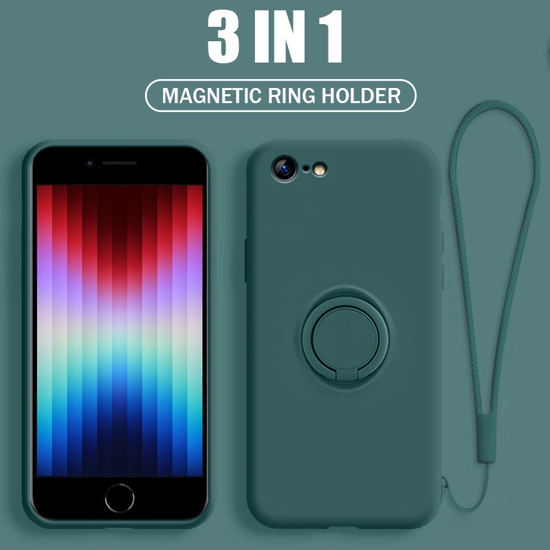 Ốp điện thoại có nhẫn đỡ từ tính cho iPhone 6 6S 7 8 Plus SE