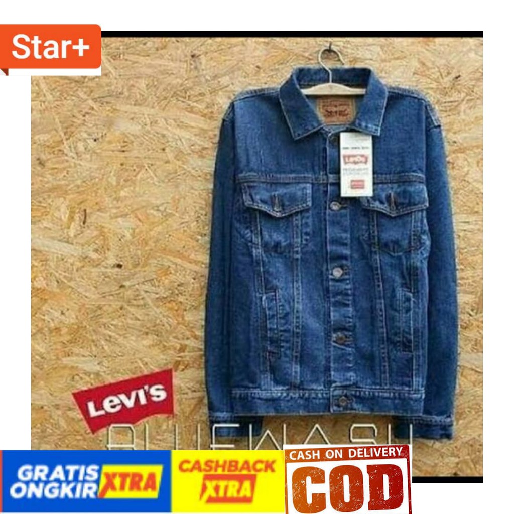 Áo Khoác Jean Màu Trắng / Đen / Xanh Dương / Vàng Size Lớn Levis