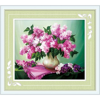 Tranh Đính Đá ABC 3D Bình Hoa Oải Hương Nở Rộ 1460 (KHÁCH TỰ ĐÍNH) KT;76X66CM