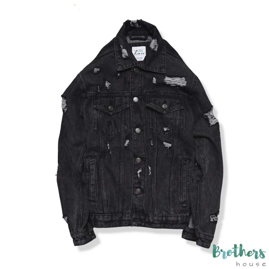 |Xịn| Áo khoác denim/jean nam rách Zara, mặc cực thích, vải đẹp lắm nha