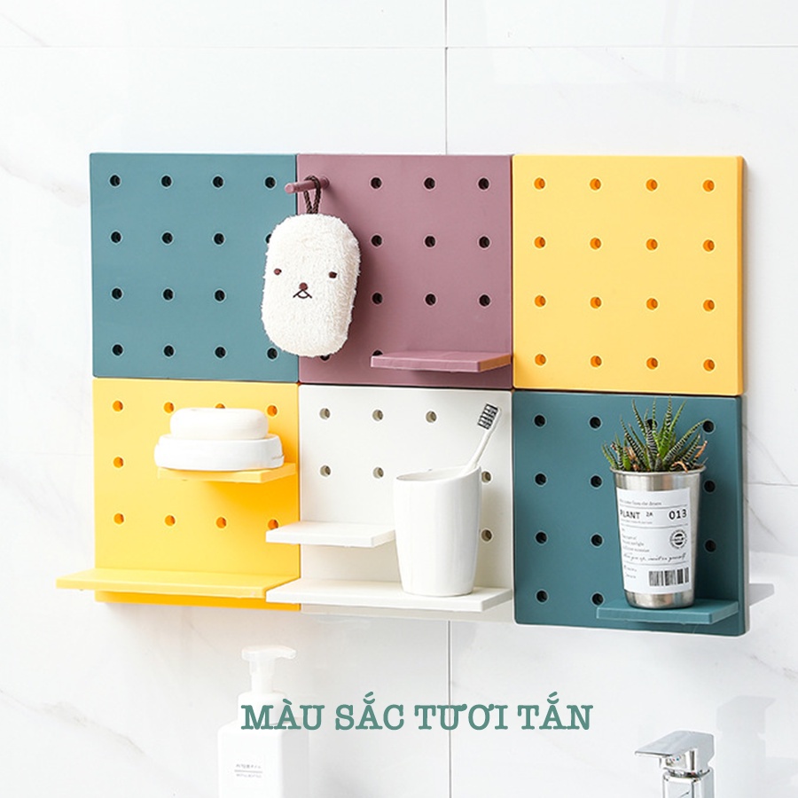 Bảng Pegboard Đục Lỗ Dán Tường Trang Trí Decor Nhiều Màu G020