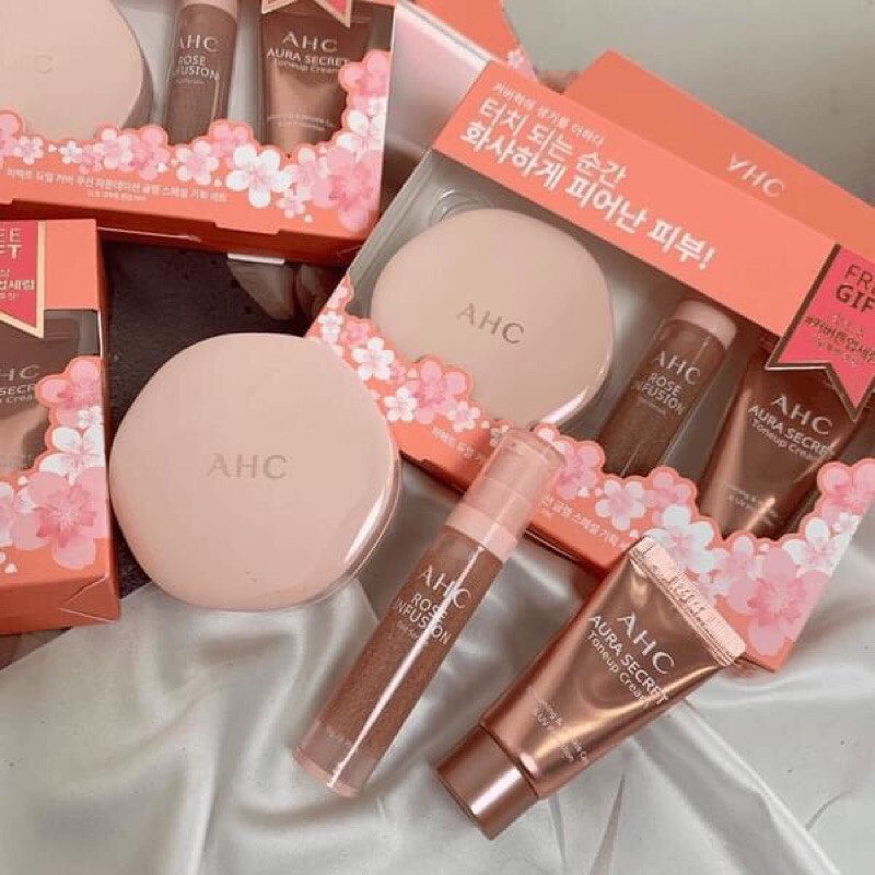 Set phấn nước AHC Perfect Dual Cover Cushion Foundation Glam Special Gift Set 34g | BigBuy360 - bigbuy360.vn