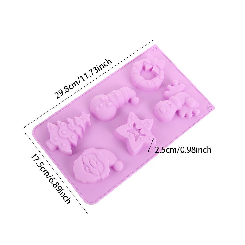 Khuôn Silicone Làm Xà Phòng Sáp Thơm Hình Ông Già Noel 6 Lỗ
