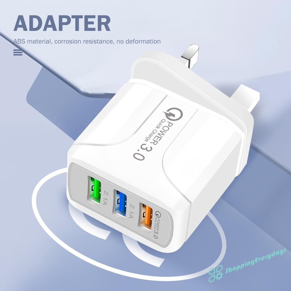 Củ Sạc Nhanh Qc 3.0 5v 2.4a 3 Cổng Usb Cho Iphone