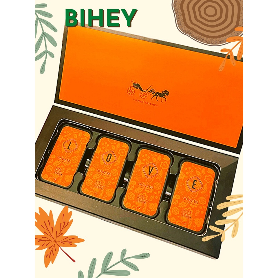 Set 4 Hộp Nước Hoa Khô Love Nam Nữ Dạng Sáp Thơm Lâu