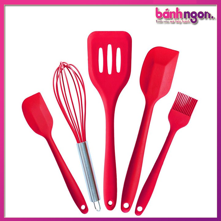 Bộ 5 Dụng Cụ Nhà Bếp Silicon Đúc Tện Dụng