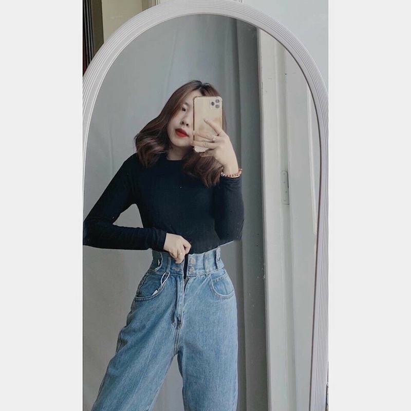 Quần baggy nữ quần jean cao cấp rách gối form lững chất vải denim dày dặn Tulibs 275