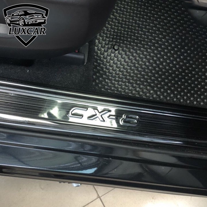 Ốp bậc cửa xe MAZDA CX8 - Chất liệu INOX, TITAN cao cấp LUXCAR