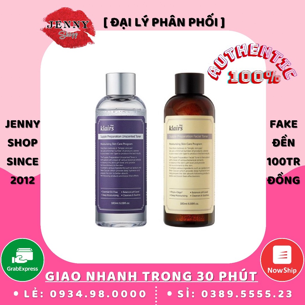 Nước Hoa Hồng Klairs Supple Preparation Toner 180ml