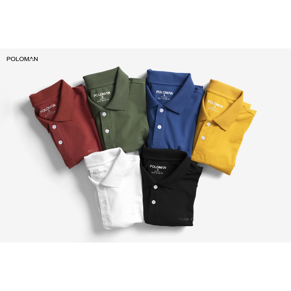 Áo thun POLO nam cổ bẻ BASIC vải cá sấu Cotton trẻ trung 6 màu - POLOMAN