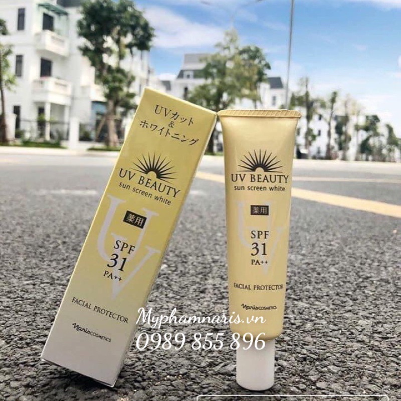 Sữa chống nắng bảo vệ da mặt Naris UV Beauty Sun Screen White Facial Protector SPF31 PA++ - Mỹ Phẩm Naris Nhật Bản