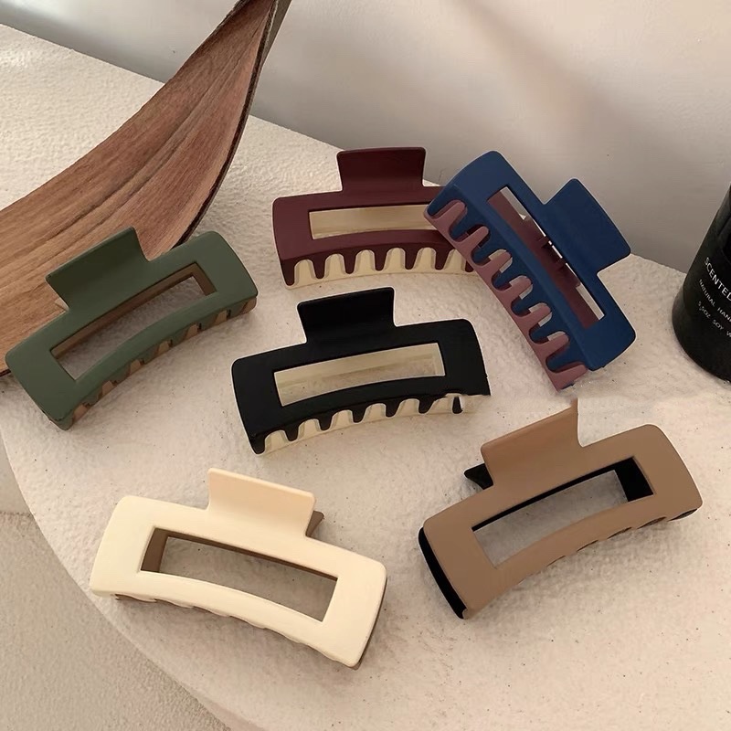 Kẹp Tóc Cỡ Lớn Màu Sắc Ngọt Ngào Phong Cách Vintage Thời Trang