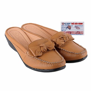 Giày sabo nữ da bò màu da PH7935