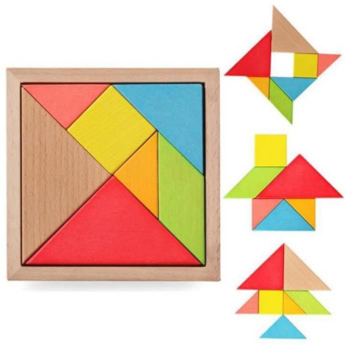 Đồ Chơi Tangram Xếp Hình Bằng Gỗ Mô Phỏng Giúp Bé Tư Duy Sáng Tạo