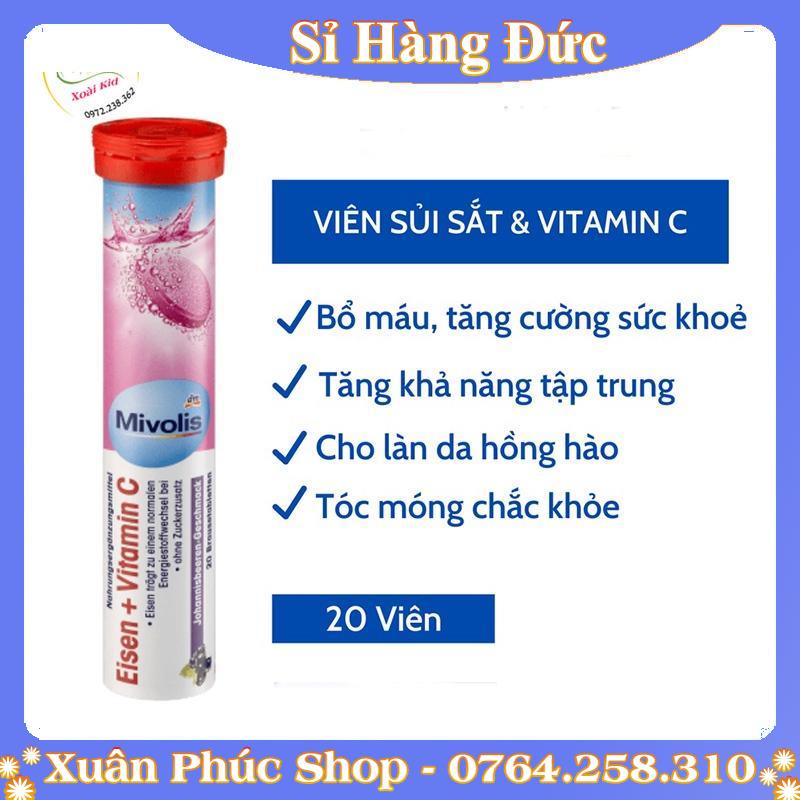 Viên Sủi Mivolis Vitamin C và các vị khác Hỗ trợ tăng cường hệ miễn dịch 20 Viên của Đức