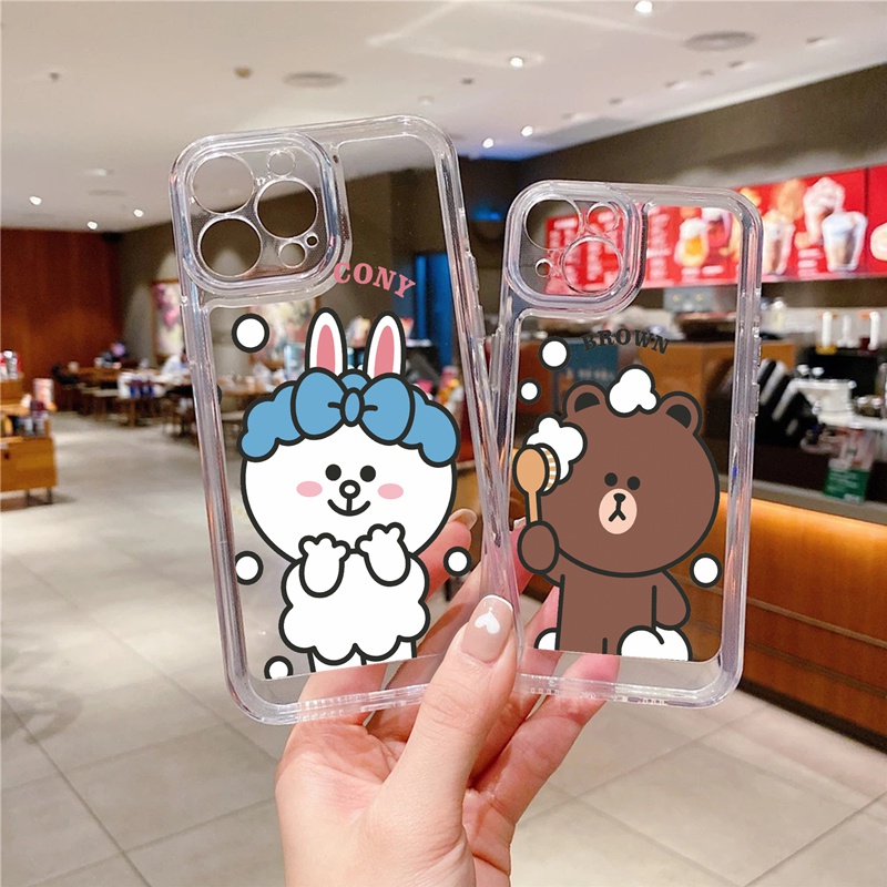 Ốp lưng iphone Ốp điện thoại Suntaiho silicon mềm in hình thỏ/gấu thích hợp cho iPhone 11 Pro 13 12 Pro Max XS Max X XR 7 8 Plus