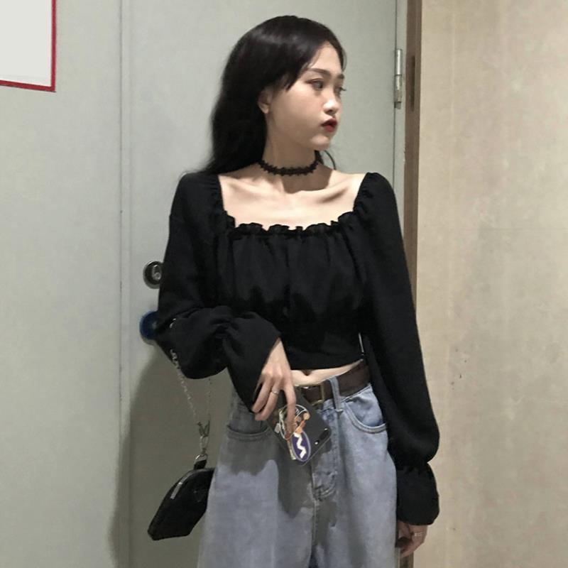 Áo cổ vuông phong cách retro Hàn Quốc 2020 sành điệu cho nữ