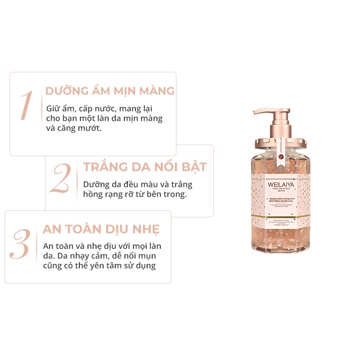 Sữa tắm trắng da hoa hồng damask 150ml Weilaiya ST04