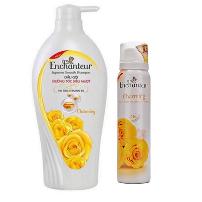 Dầu Gội Dưỡng tóc Enchanteur 650ml + Xịt khử mùi 150ml