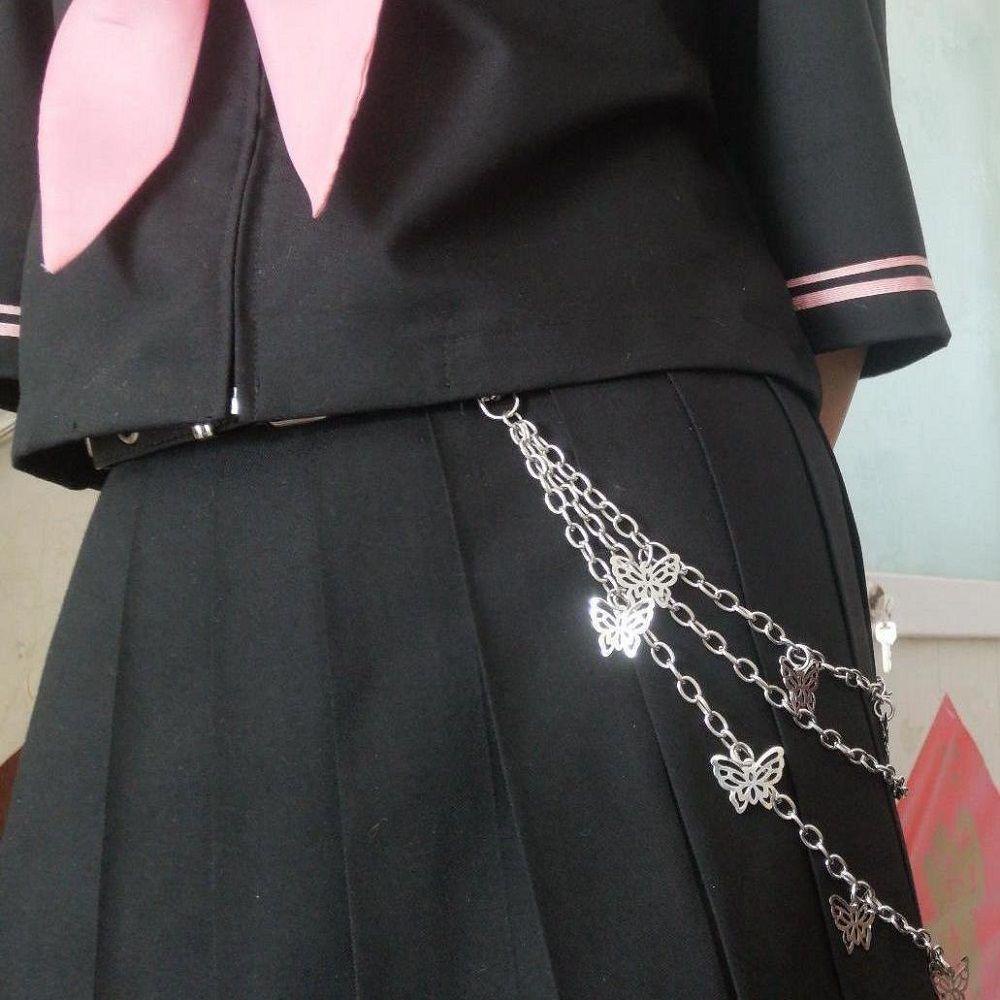 Thắt Lưng Da PU Khóa Kim Loại Hình Bướm Đơn Giản Thời Trang Cho Nữ