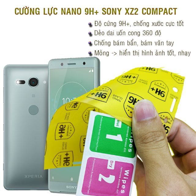 [Mã ELFLASH3 hoàn 10K xu đơn 20K] Dán cường lực dẻo nano Sony XZ2 Compact