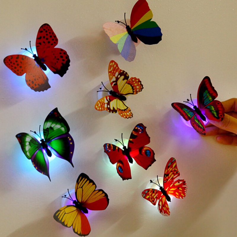 Đèn Ngủ LED Hình Bươm Bướm Nhiều Màu Trang Trí Phòng Ngủ Cho Bé