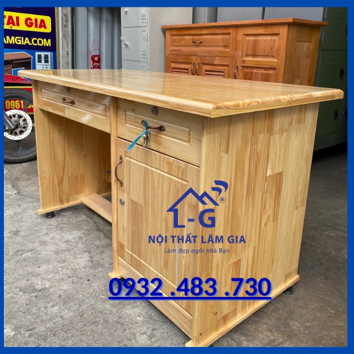 Bàn làm việc gỗ tự nhiên rộng 1mx75x50 HCM