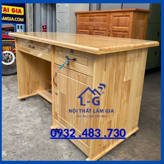 Bàn làm việc gỗ tự nhiên rộng 1mx75x50 HCM