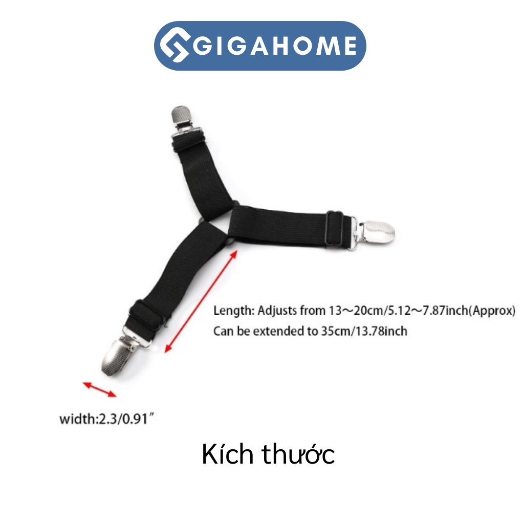 Bộ 4 Kẹp Ga Giường Grap Chống Xê Dịnh GIGAHOME Góc 3 Chấu 5162