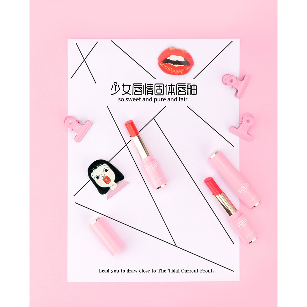 [ HOT ] Set Son 5 thỏi Solid lip glaze dành cho những cô gái yêu màu hồng ^^