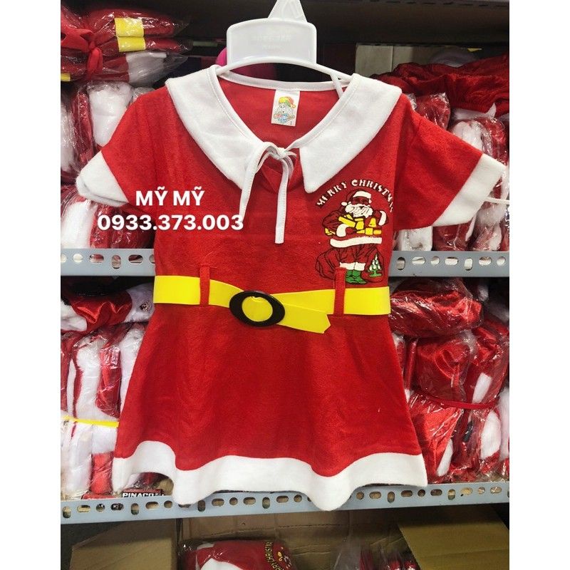 BÁN SỈ #VÁY #GIÁNG SINH, #BỘ #GIÁNG SINH CHO BÉ.CHẤT NỈ MỎNG. IN HÌNH ÔNG NOEL CỰC ĐẸP.