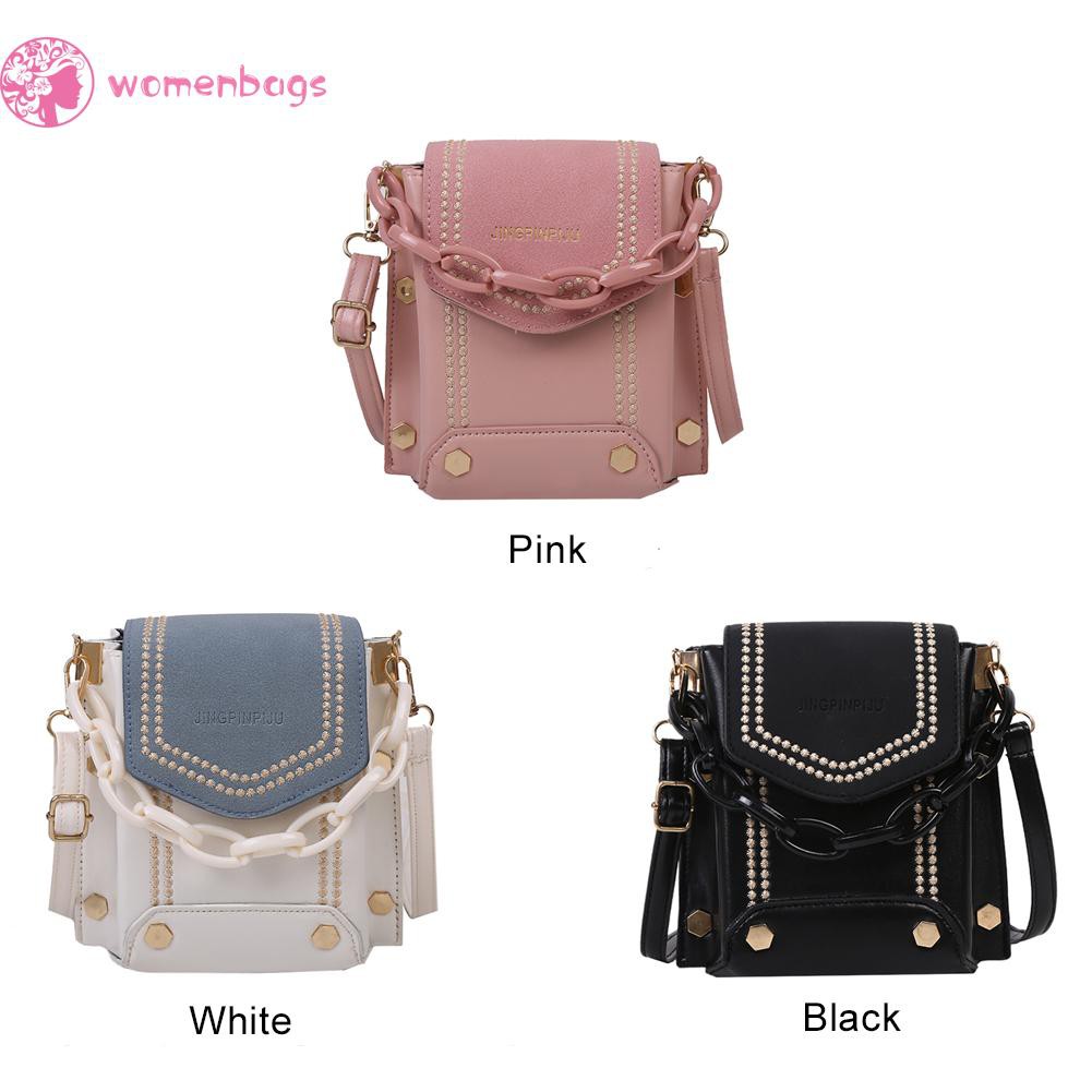 Túi Đeo Chéo Da Pu Phối Màu Thời Trang Cho Nữ