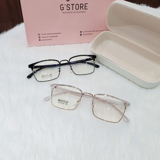 Gọng kính cận kim loại nửa viền dáng chữ nhật, Gọng kính mắt viền kim loại 2723 cho nam và nữ