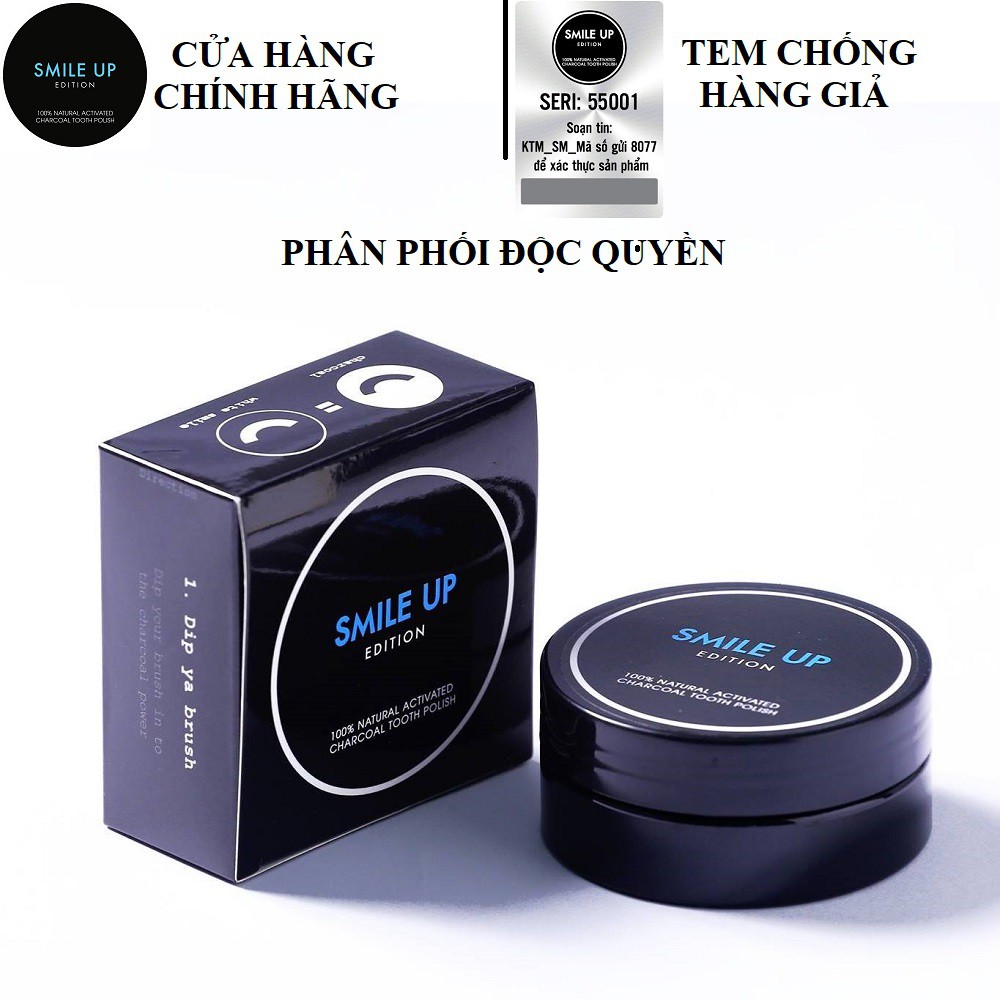 Bột Trắng Răng Smile Up Than Hoạt Tính
