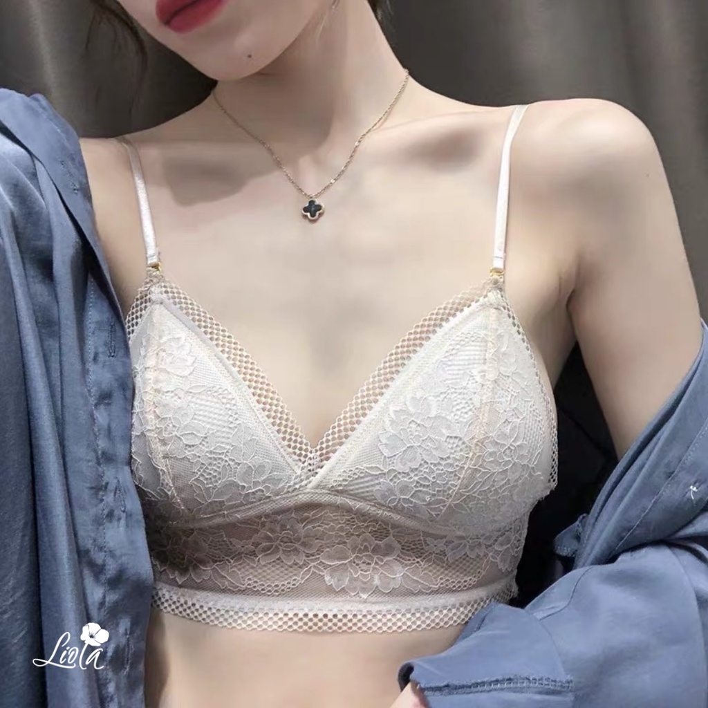 Áo Lót Bra 2 Dây Khoét Lưng Sâu Chỉnh Được Độ Dài, Có Mút, Không Gọng (ren, trơn) Siêu Mềm Mịn | LIOLA