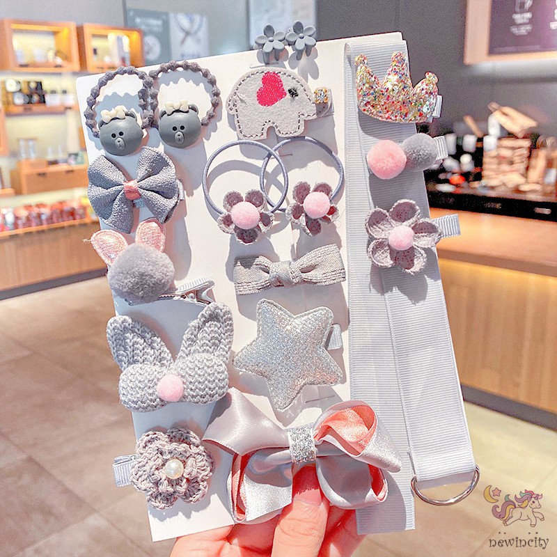 Set 18 Kẹp Tóc Xinh Xắn Phong Cách Hàn Quốc Thiết Kế Đa Dạng Cho Bé Gái